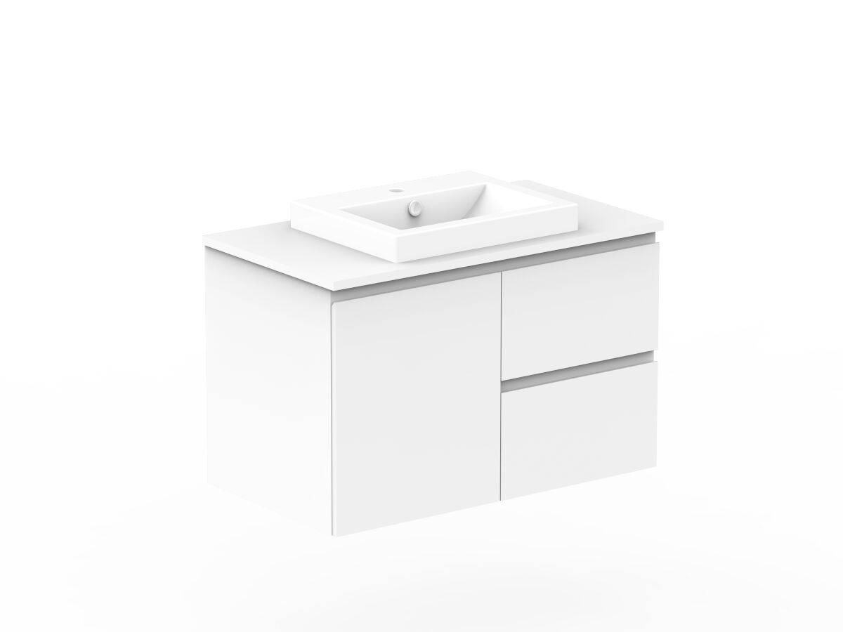 Reece Posh Domaine Conventional 900mm Wall Hung Vanity Centre Basin 20mm Cherry Pie Top