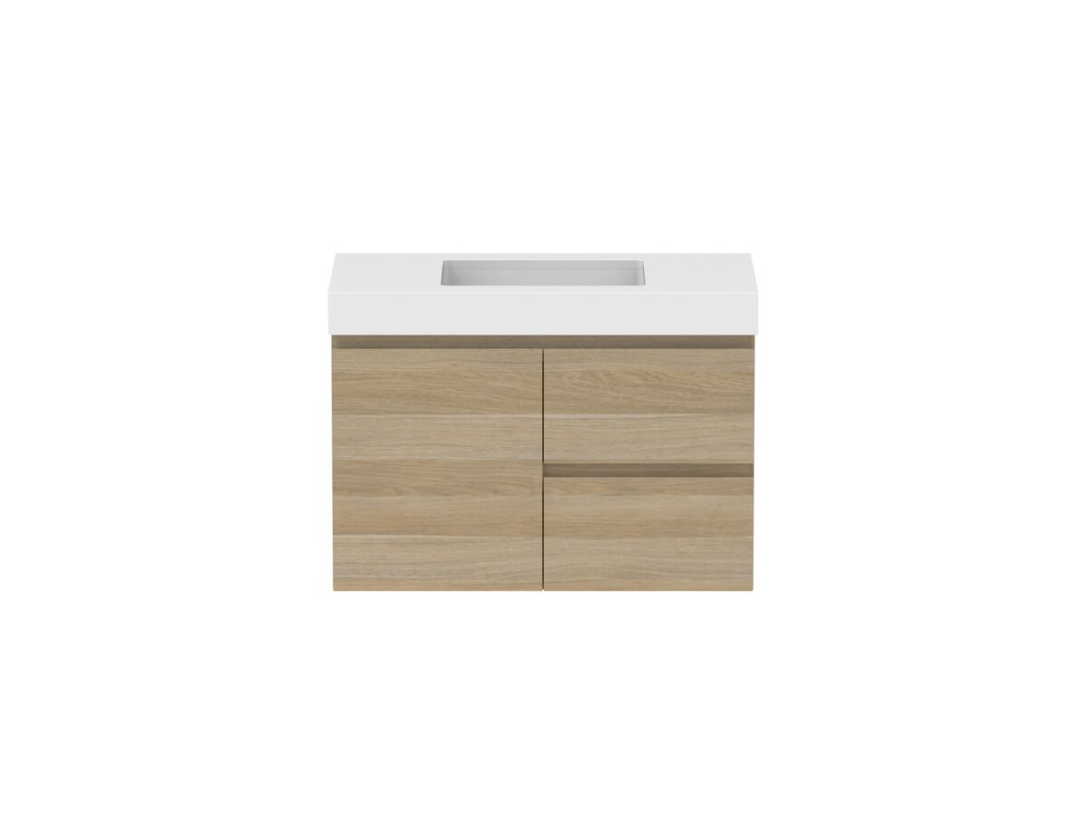 reece Posh Domaine Conventional 900mm Wall Hung Vanity Centre Basin 90mm Durasein Top