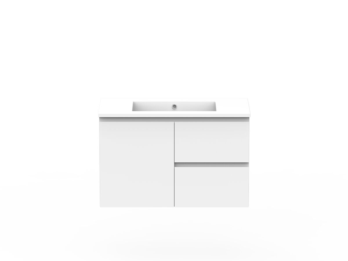 reece Posh Domaine Conventional 900mm Wall Hung Vanity Centre Basin Cast Marble Top