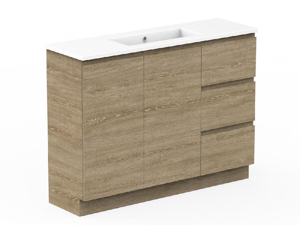 Reece Posh Domaine Ensuite 1200mm Floor Mounted Vanity Centre Basin Cast Marble Top