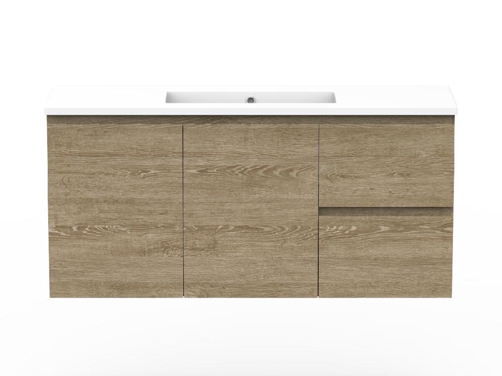 reece Posh Domaine Ensuite 1200mm Wall Hung Vanity Centre Basin Cast Marble Top