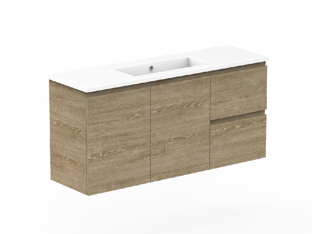 Reece Posh Domaine Ensuite 1200mm Wall Hung Vanity Centre Basin Cast Marble Top