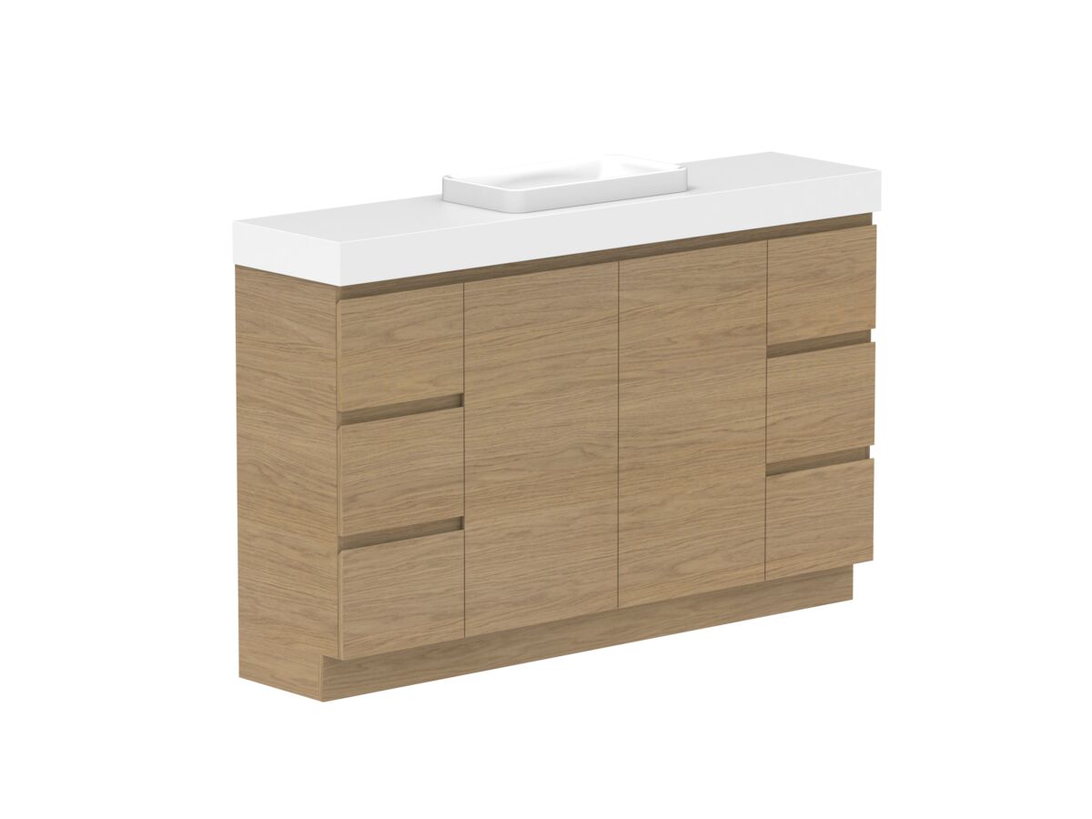 Reece Posh Domaine Ensuite 1500mm Floor Mounted Vanity Centre Basin 90mm Cherry Pie Top