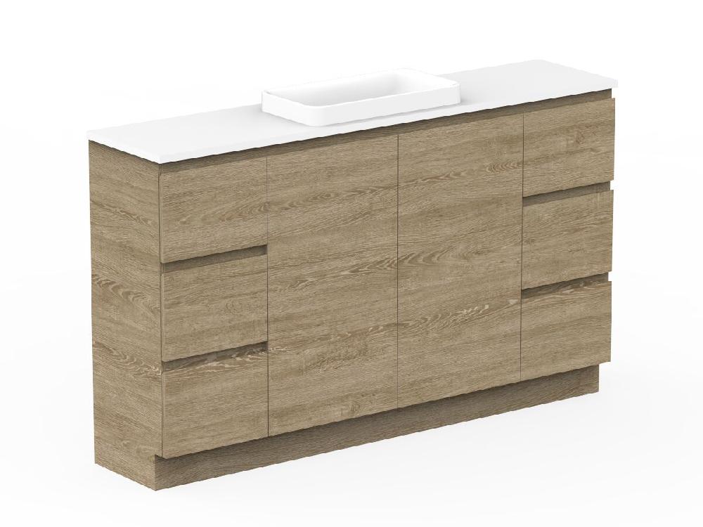 Reece Posh Domaine Ensuite 1500mm Floor Mounted Vanity Centre Basin 20mm Cherry Pie Top