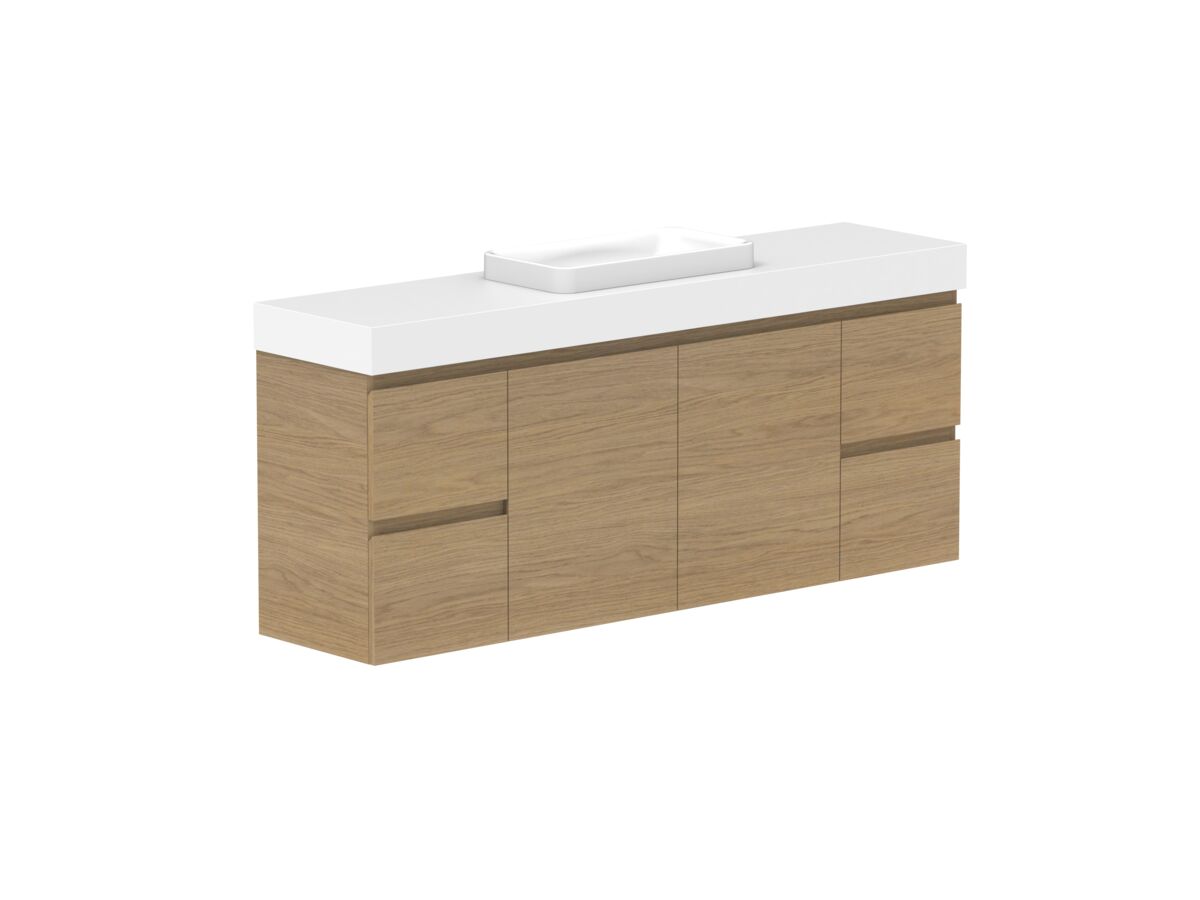 Reece Posh Domaine Ensuite 1500mm Wall Hung Vanity Centre Basin 90mm Durasein Top
