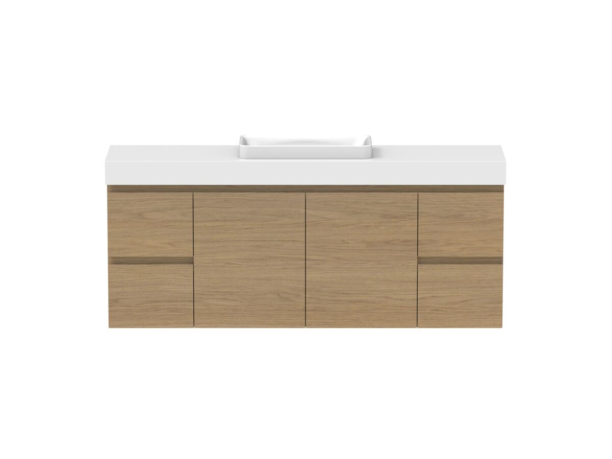 reece Posh Domaine Ensuite 1500mm Wall Hung Vanity Centre Basin 90mm Durasein Top