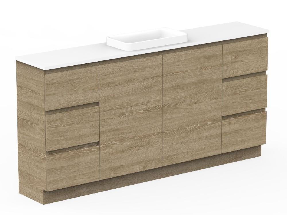 reece Posh Domaine Ensuite 1800mm Floor Mounted Vanity Centre Basin 20mm Cherry Pie Top