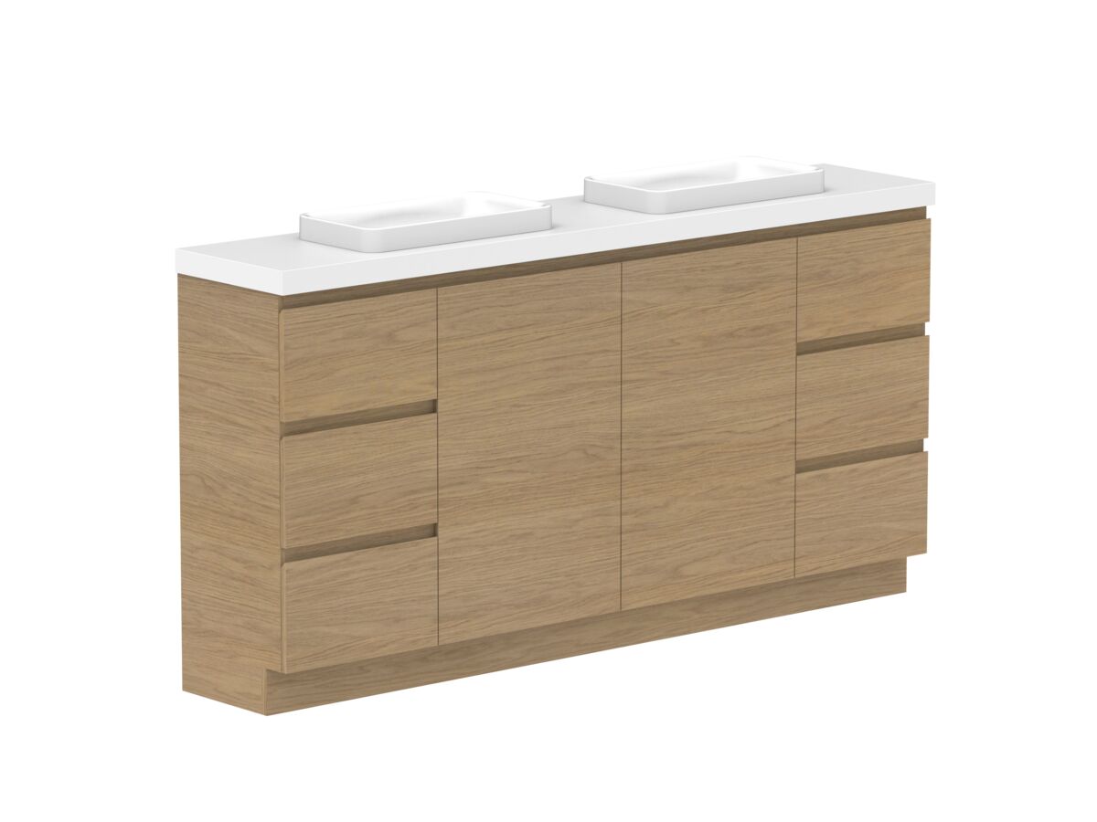 Reece Posh Domaine Ensuite 1800mm Floor Mounted Vanity Double Basin 50mm Durasein Top