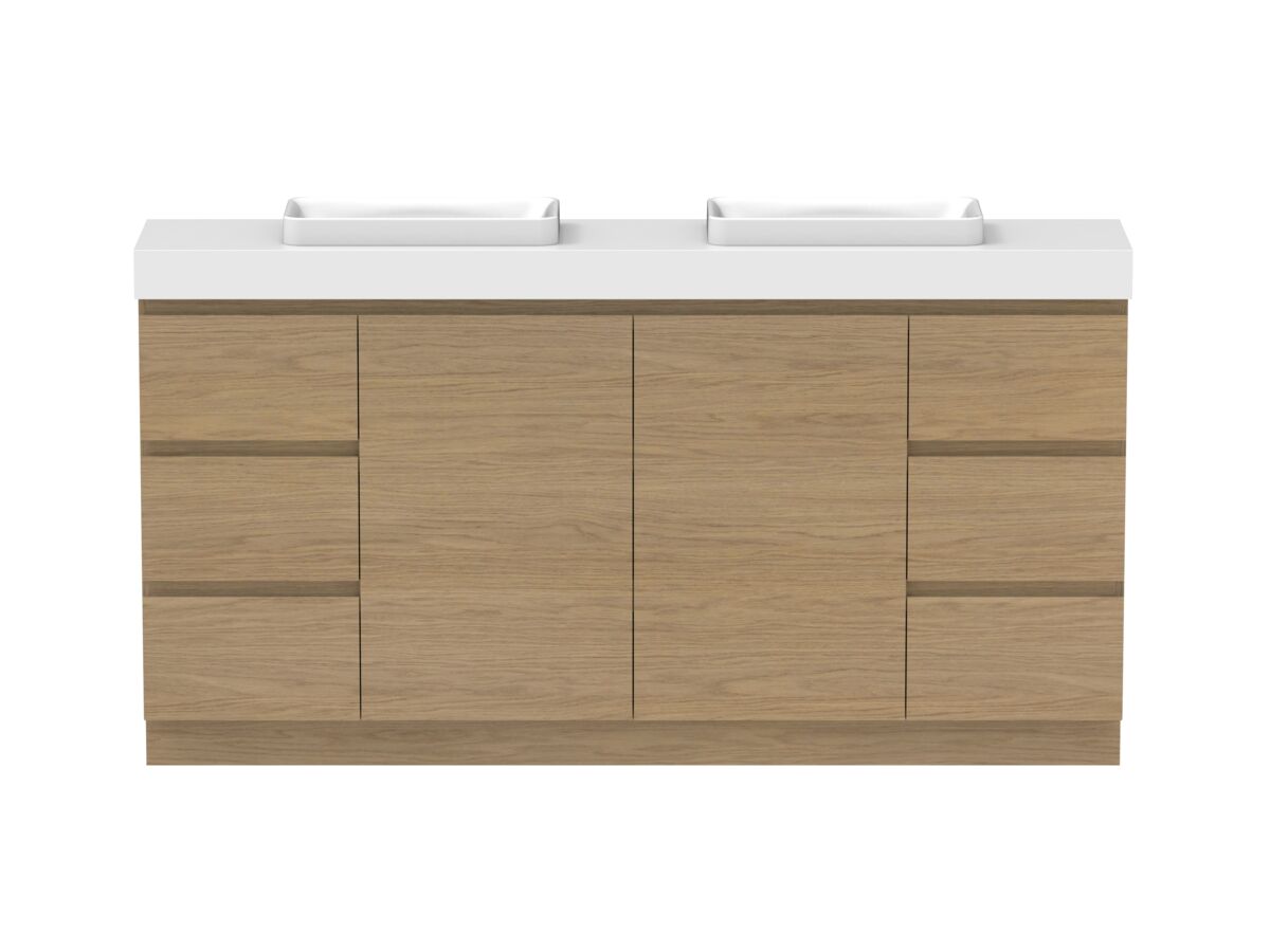 reece Posh Domaine Ensuite 1800mm Floor Mounted Vanity Double Basin 90mm Cherry Pie Top