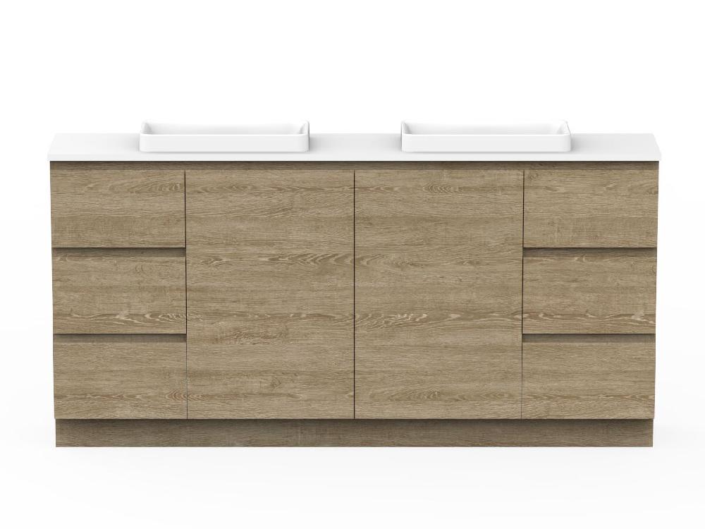 Reece Posh Domaine Ensuite 1800mm Floor Mounted Vanity Double Basin 20mm Cherry Pie Top