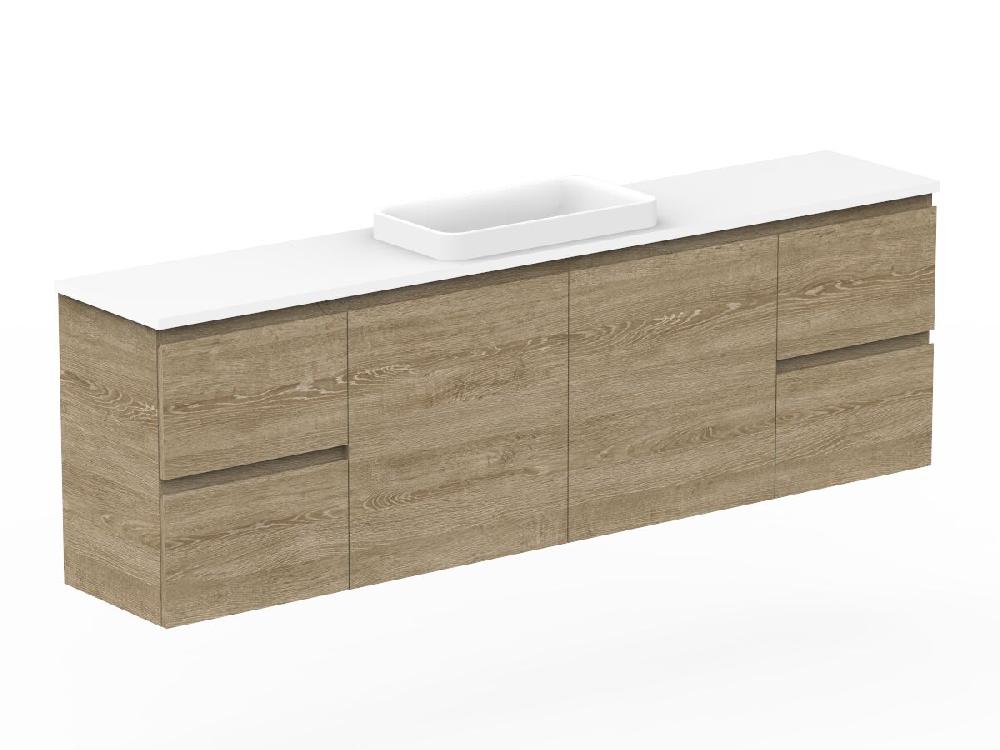 reece Posh Domaine Ensuite 1800mm Wall Hung Vanity Centre Basin 20mm Cherry Pie Top