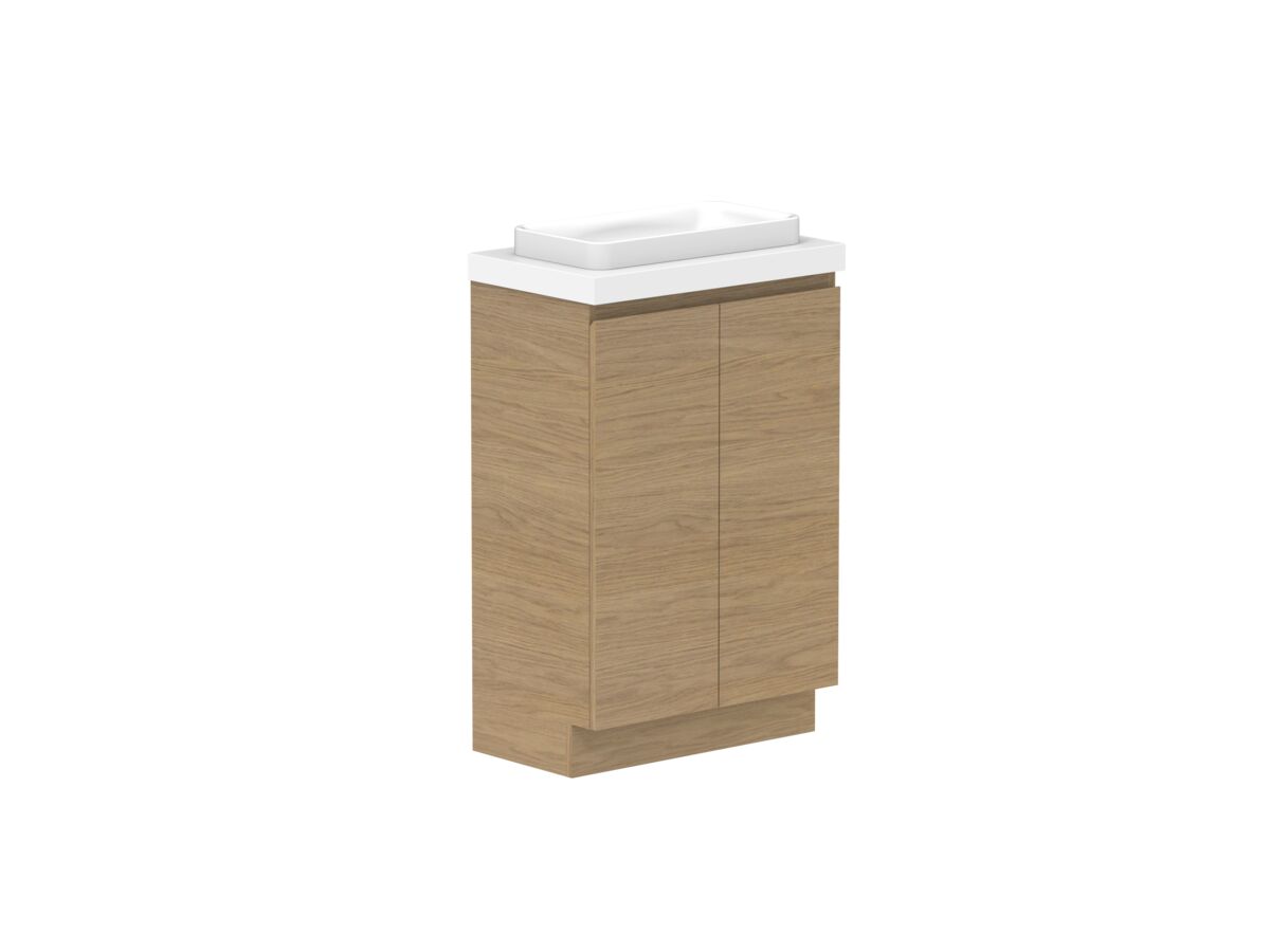 Reece Posh Domaine Ensuite 600mm Floor Mounted Vanity Centre Basin 50mm Cherry Pie Top