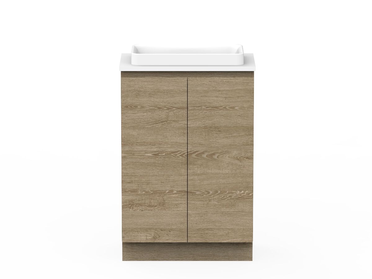 reece Posh Domaine Ensuite 600mm Floor Mounted Vanity Centre Basin 20mm Cherry Pie Top