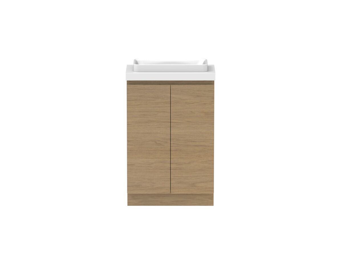 reece Posh Domaine Ensuite 600mm Floor Mounted Vanity Centre Basin 50mm Cherry Pie Top