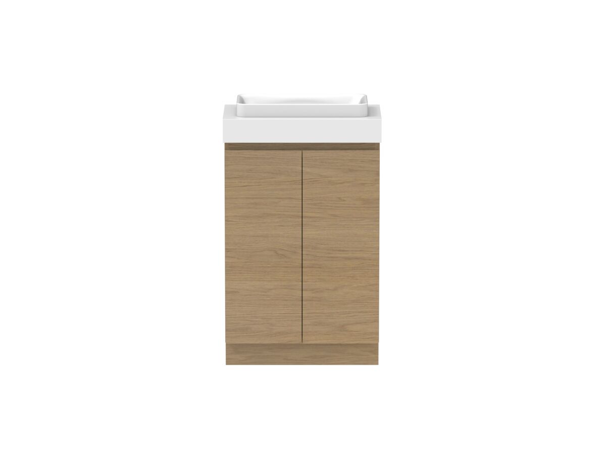 reece Posh Domaine Ensuite 600mm Floor Mounted Vanity Centre Basin 90mm Cherry Pie Top
