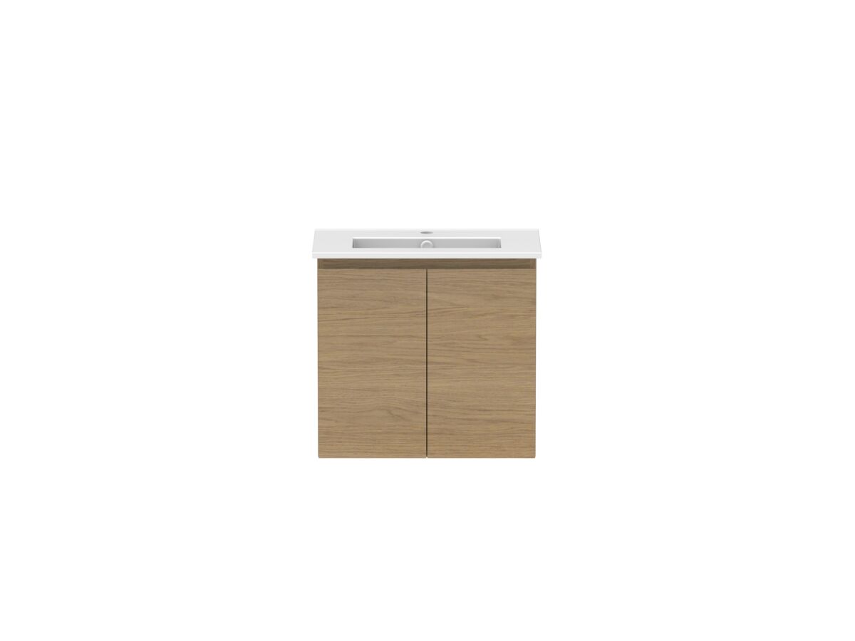 reece Posh Domaine Ensuite 600mm Wall Hung Vanity Centre Basin Matte White Ceramic Top