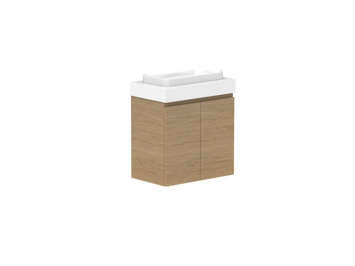 Reece Posh Domaine Ensuite 600mm Wall Hung Vanity Centre Basin 90mm Cherry Pie Top
