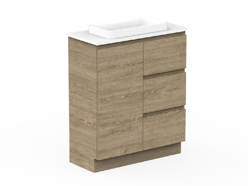 Reece Posh Domaine Ensuite 750mm Floor Mounted Vanity Centre Basin 20mm Cherry Pie Top