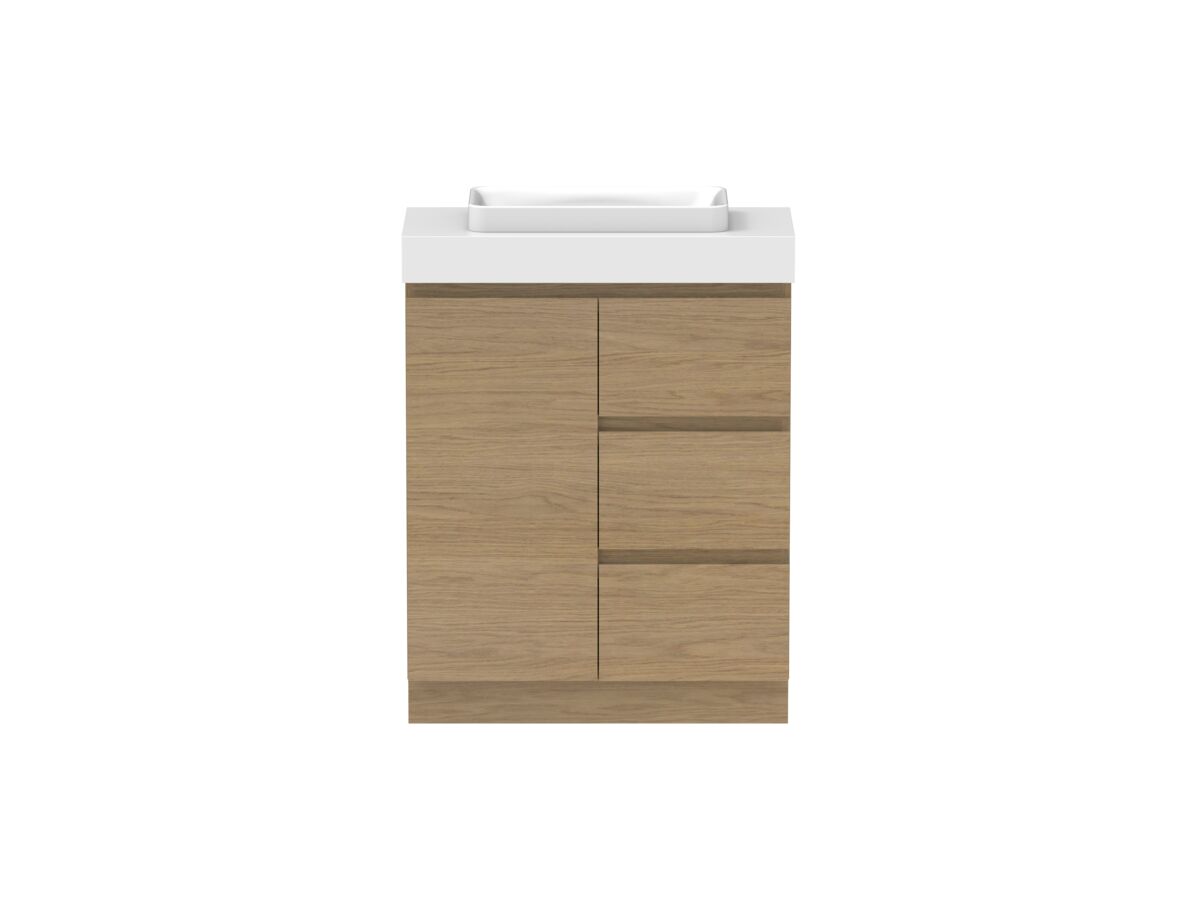 reece Posh Domaine Ensuite 750mm Floor Mounted Vanity Centre Basin 90mm Cherry Pie Top