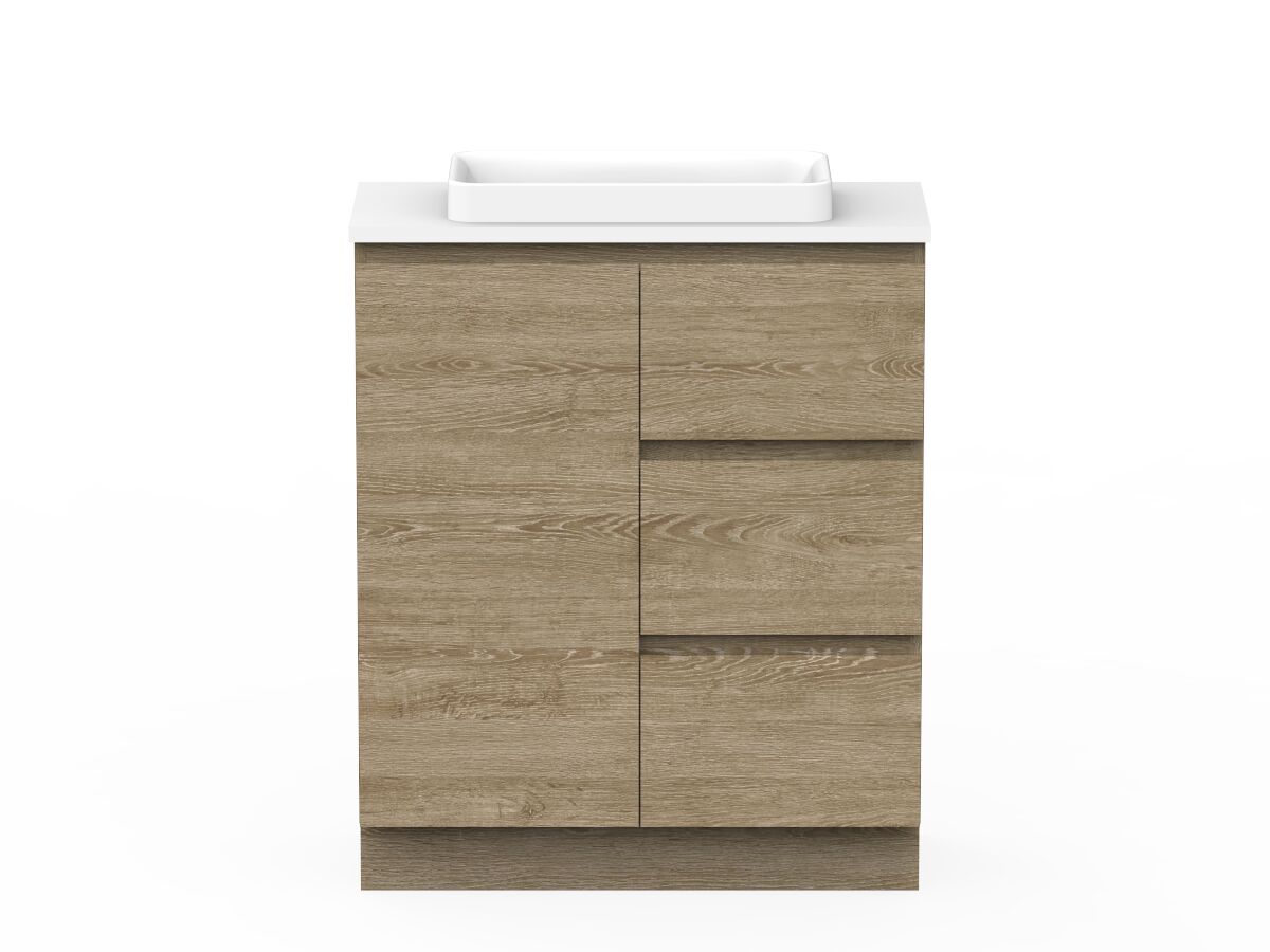 reece Posh Domaine Ensuite 750mm Floor Mounted Vanity Centre Basin 20mm Cherry Pie Top