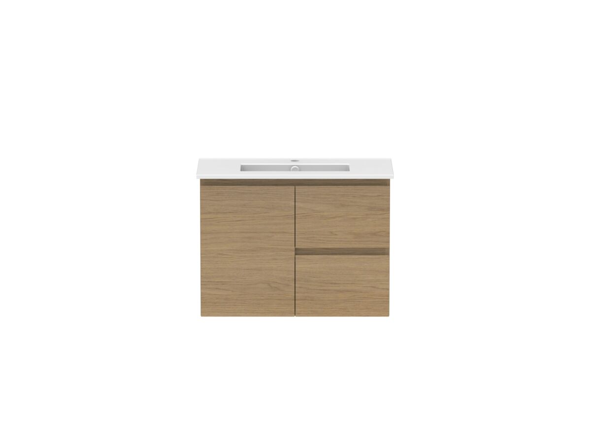 reece Posh Domaine Ensuite 750mm Wall Hung Vanity Centre Basin Matte White Ceramic Top