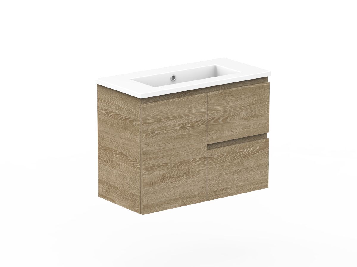 Reece Posh Domaine Ensuite 750mm Wall Hung Vanity Centre Basin Cast Marble Top