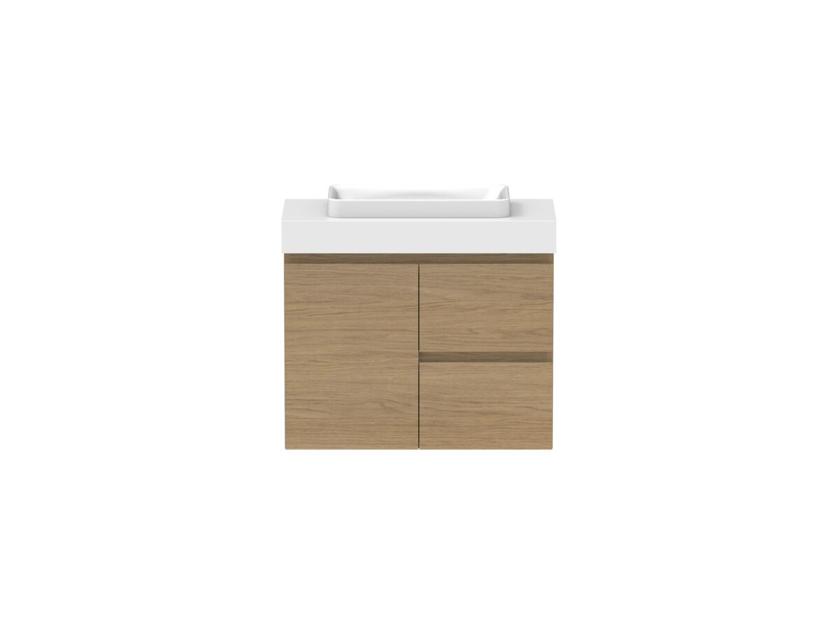 reece Posh Domaine Ensuite 750mm Wall Hung Vanity Centre Basin 90mm Cherry Pie Top