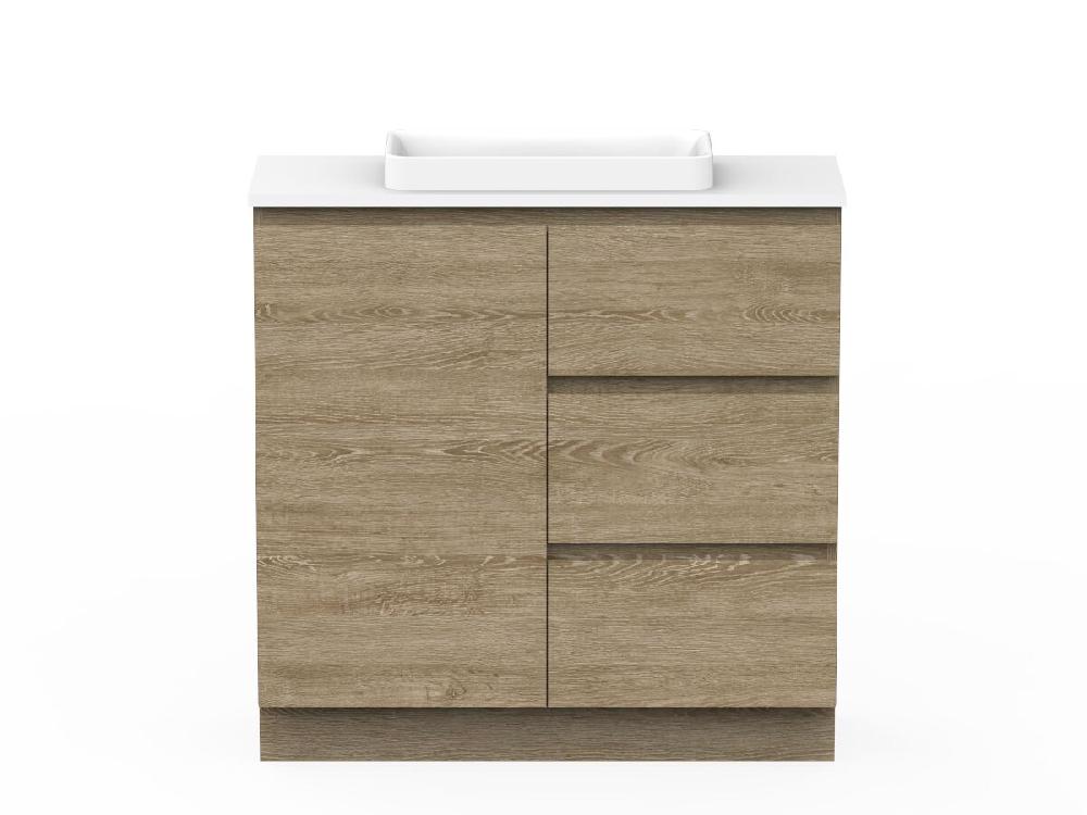 reece Posh Domaine Ensuite 900mm Floor Mounted Vanity Centre Basin 20mm Cherry Pie Top