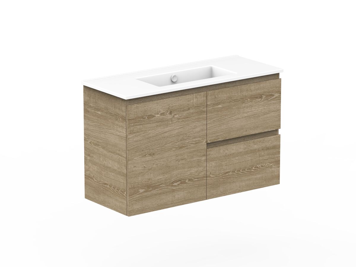 Reece Posh Domaine Ensuite 900mm Wall Hung Vanity Centre Basin Ceramic Top