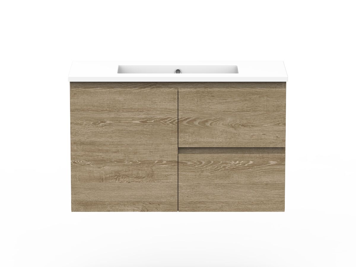 reece Posh Domaine Ensuite 900mm Wall Hung Vanity Centre Basin Cast Marble Top