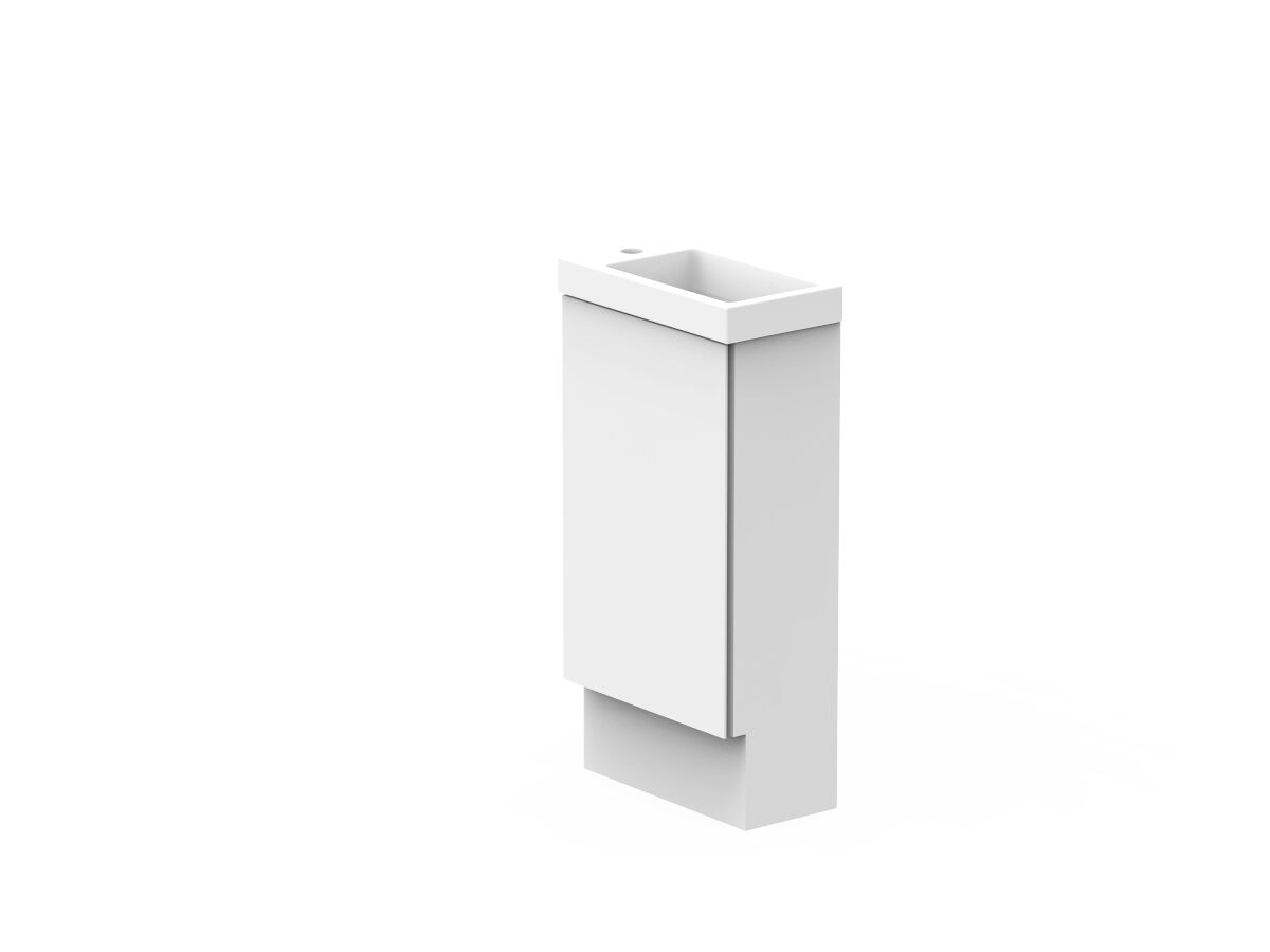 Reece Posh Domaine Mini 400mm Floor Mounted Vanity Matte White Ceramic Top
