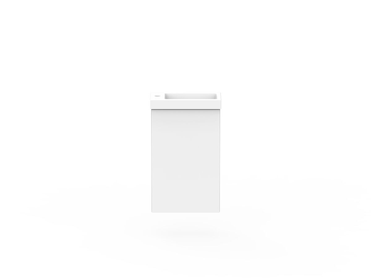 reece Posh Domaine Mini 400mm Wall Hung Vanity Matte White Ceramic Top