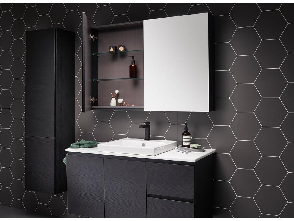 Reece Posh Domaine Plus 1200mm X 800mm Shaving Cabinet Graphite Interior LED 2 Door