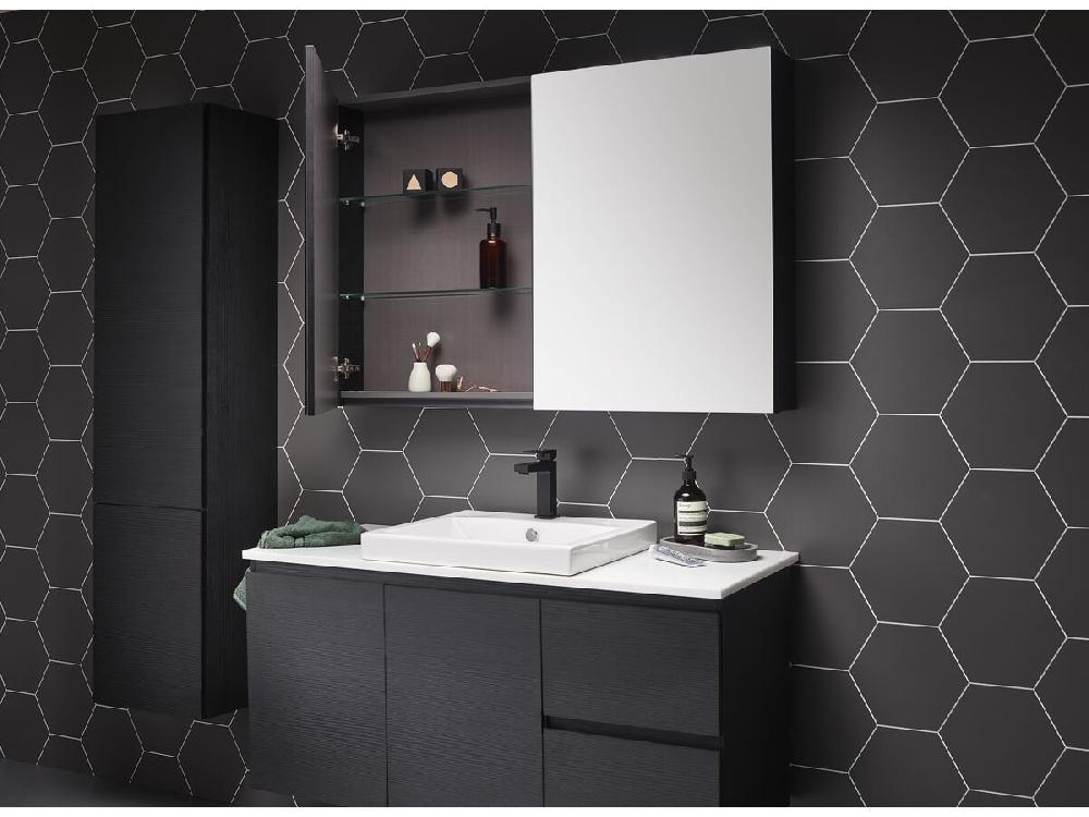 Reece Posh Domaine Plus 600mm X 800mm Shaving Cabinet Graphite Interior LED 2 Door