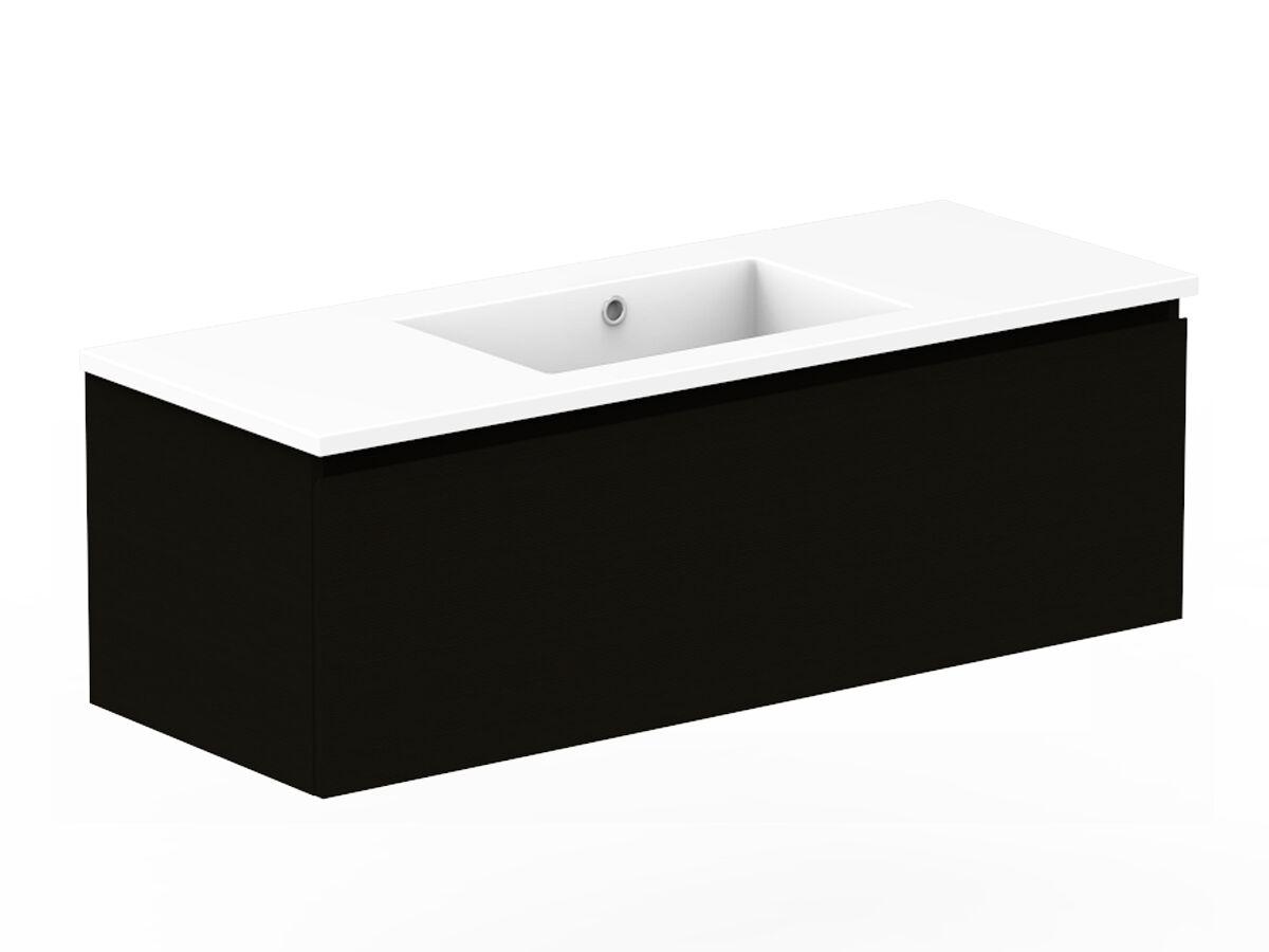 Reece Posh Domaine Plus All Drawer 1200mm Wall Hung Vanity Centre Basin Cast Marble Top