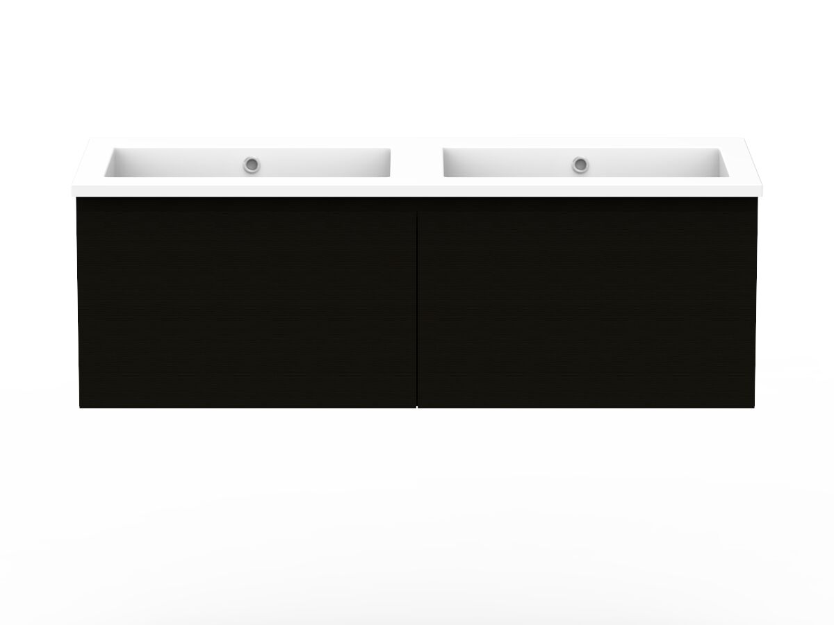 reece Posh Domaine Plus All Drawer 1200mm Wall Hung Vanity Double Basin Cast Marble Top