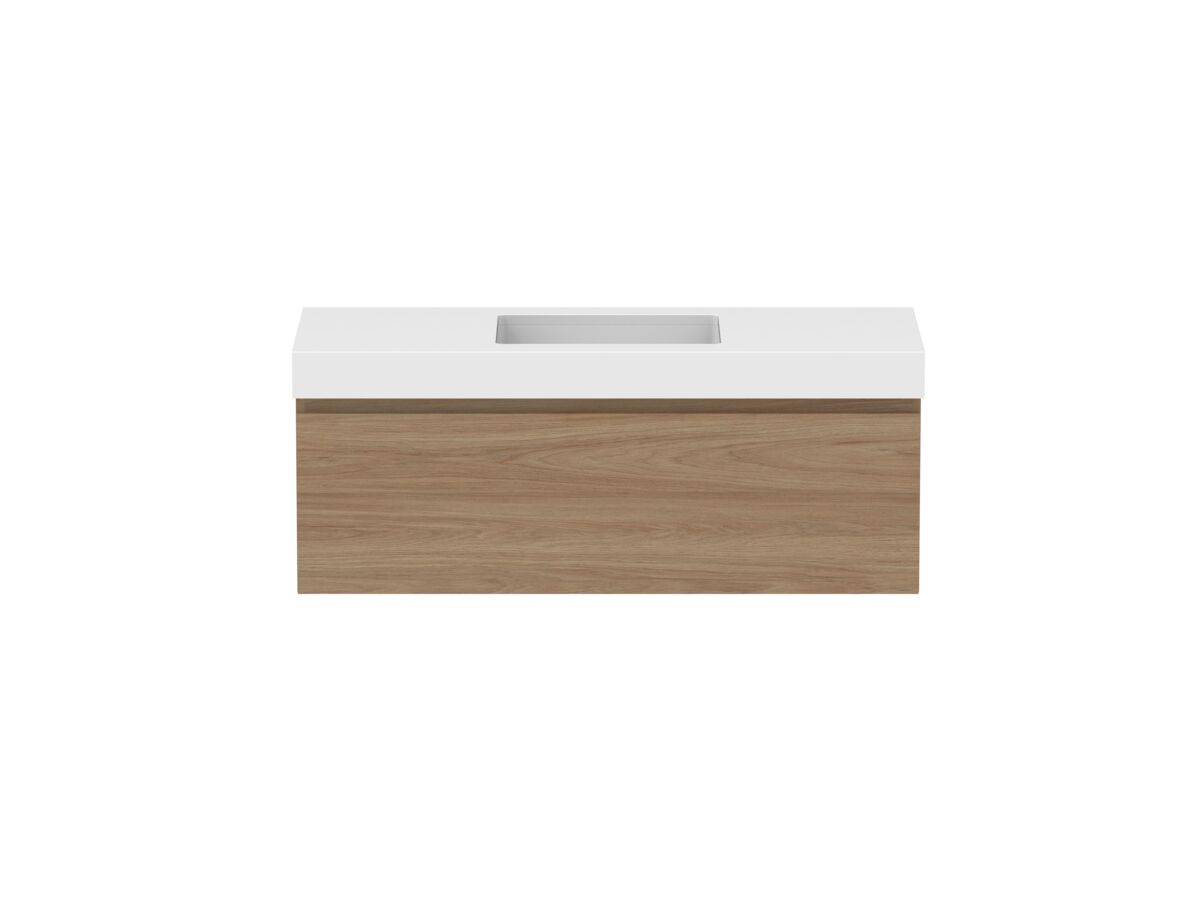 reece Posh Domaine Plus All Drawer 1200mm Wall Hung Vanity Centre Basin 90mm Durasein Top