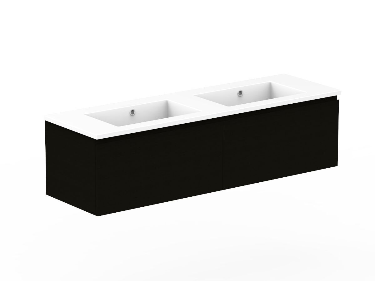 Reece Posh Domaine Plus All Drawer 1500mm Wall Hung Vanity Double Basin Cast Marble Top