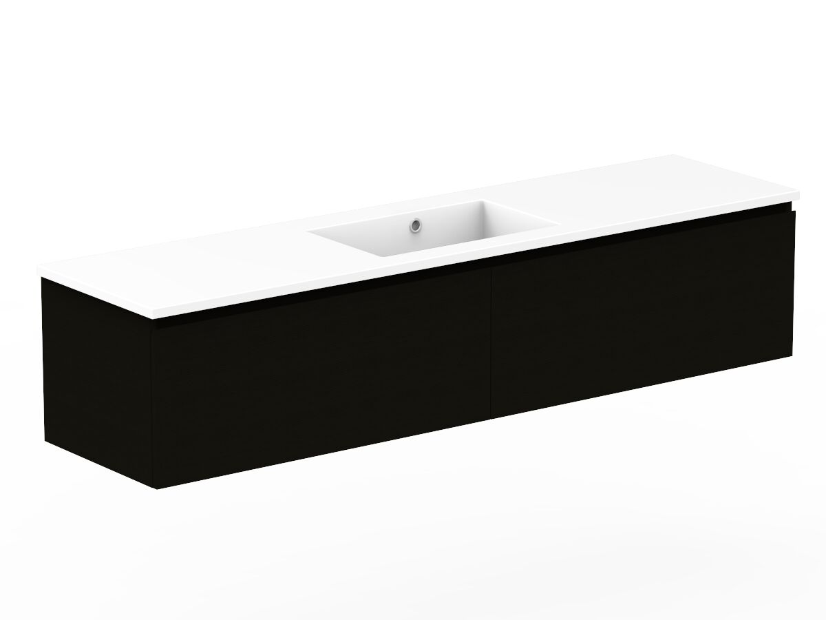 Reece Posh Domaine Plus All Drawer 1800mm Wall Hung Vanity Centre Basin Cast Marble Top