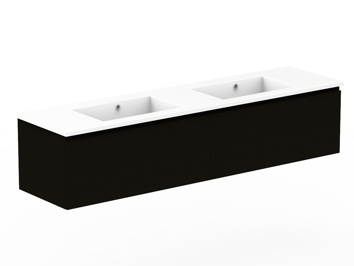 Reece Posh Domaine Plus All Drawer 1800mm Wall Hung Vanity Double Basin Cast Marble Top