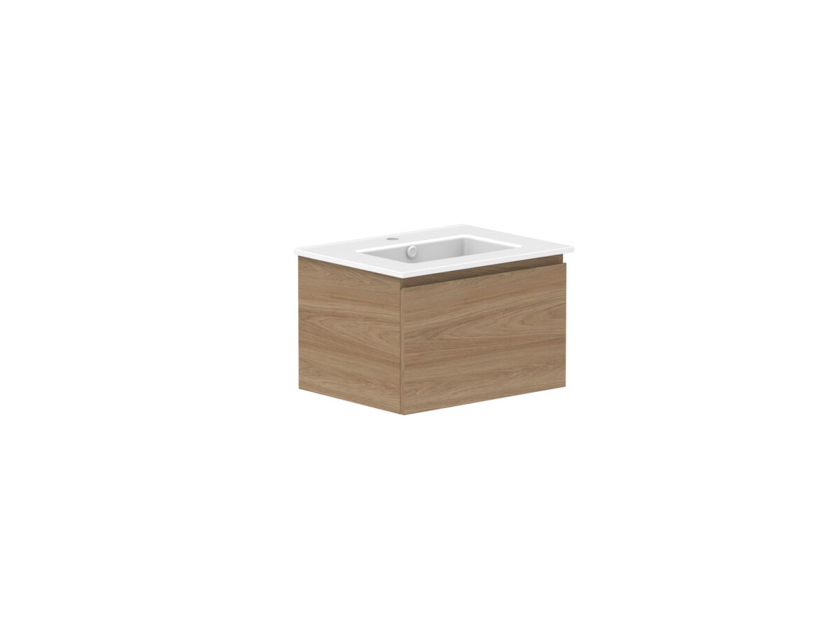 Reece Posh Domaine Plus All Drawer 600mm Wall Hung Vanity Centre Basin Matte White Ceramic Top