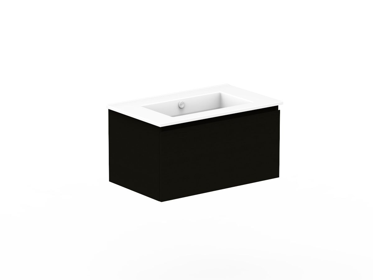 Reece Posh Domaine Plus All Drawer 750mm Wall Hung Vanity Centre Basin Ceramic Top