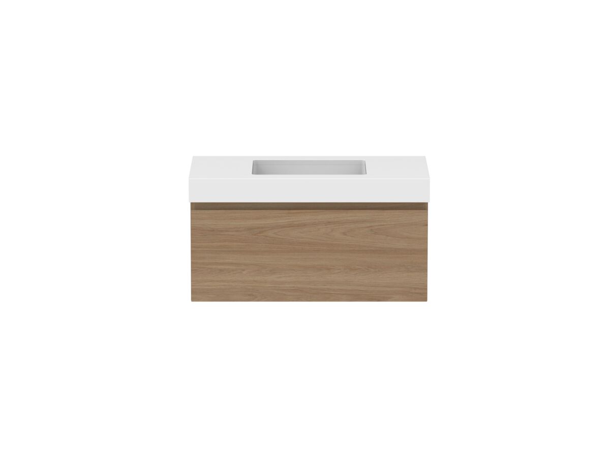 reece Posh Domaine Plus All Drawer 900mm Wall Hung Vanity Centre Basin 90mm Durasein Top