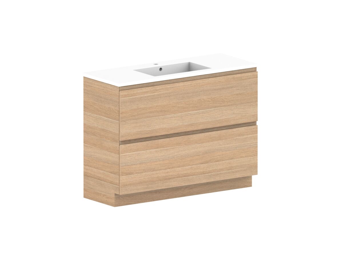 Reece Posh Domaine Plus All Drawer Twin 1200mm Floor Mounted Vanity Centre Basin Cast Marble Top