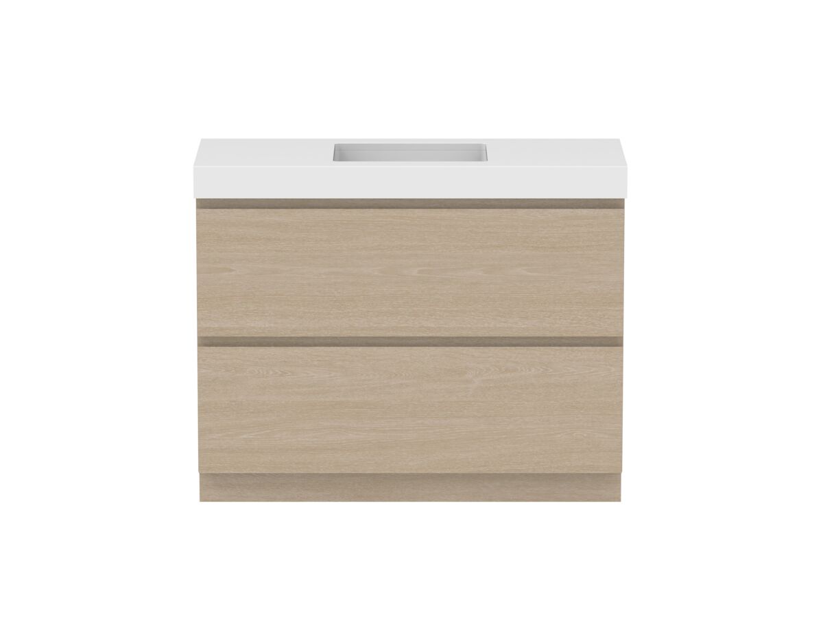 reece Posh Domaine Plus All Drawer Twin 1200mm Floor Mounted Vanity Centre Basin 90mm Cherry Pie Top