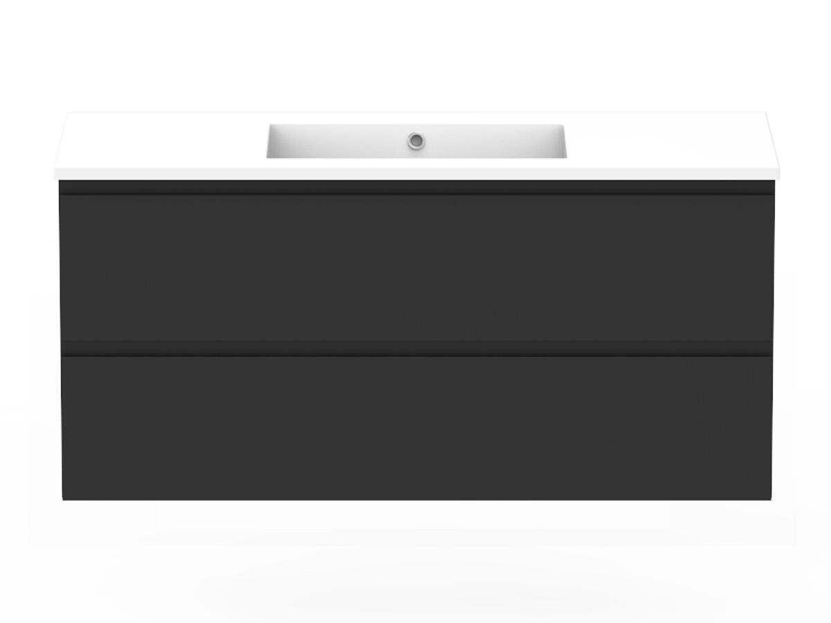 reece Posh Domaine Plus All-Drawer Twin 1200mm Single Bowl Basin Wall Hung Vanity Cast Marble Top