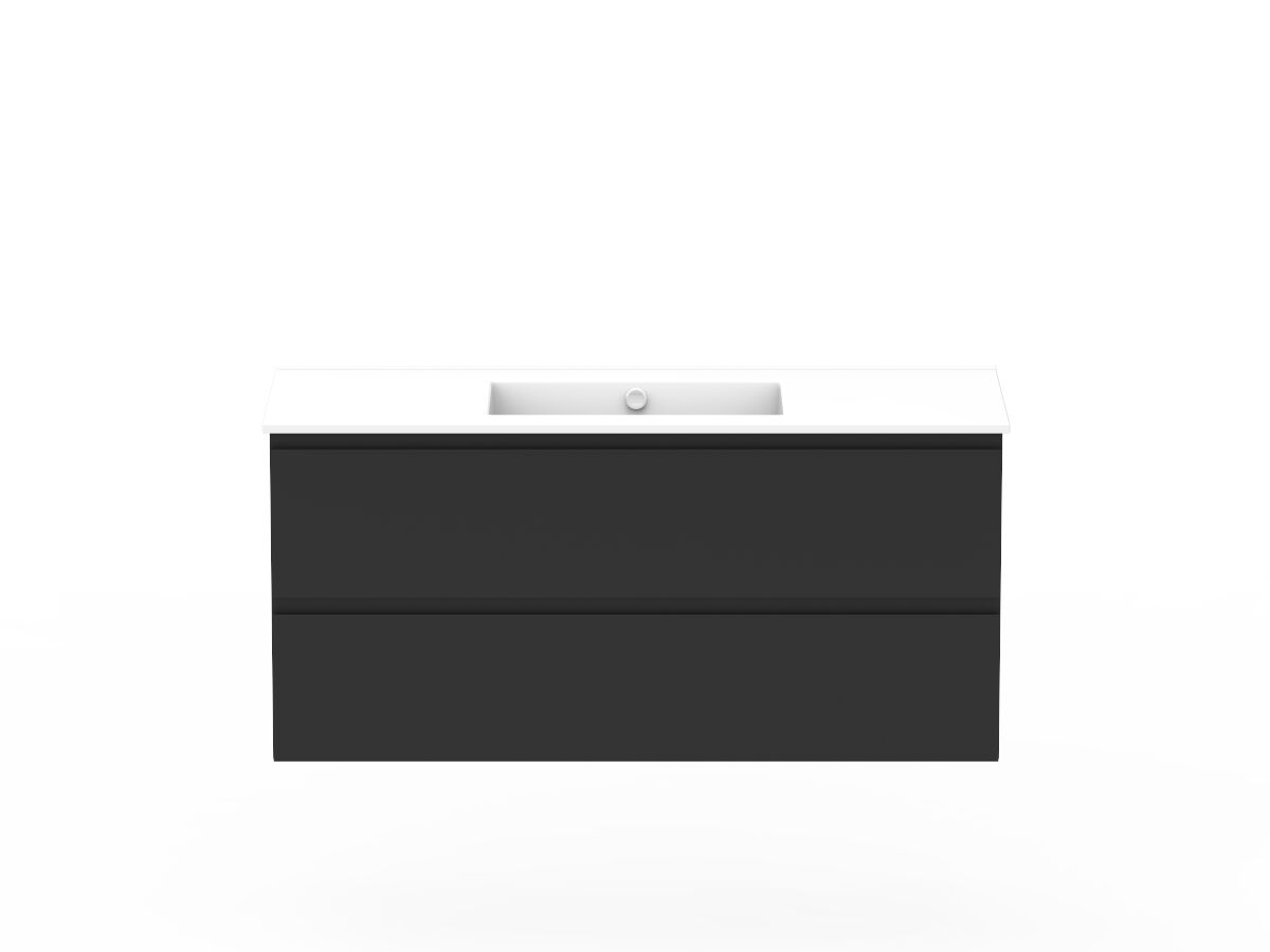 reece Posh Domaine Plus All Drawer Twin 1200mm Wall Hung Vanity Centre Basin Ceramic Top