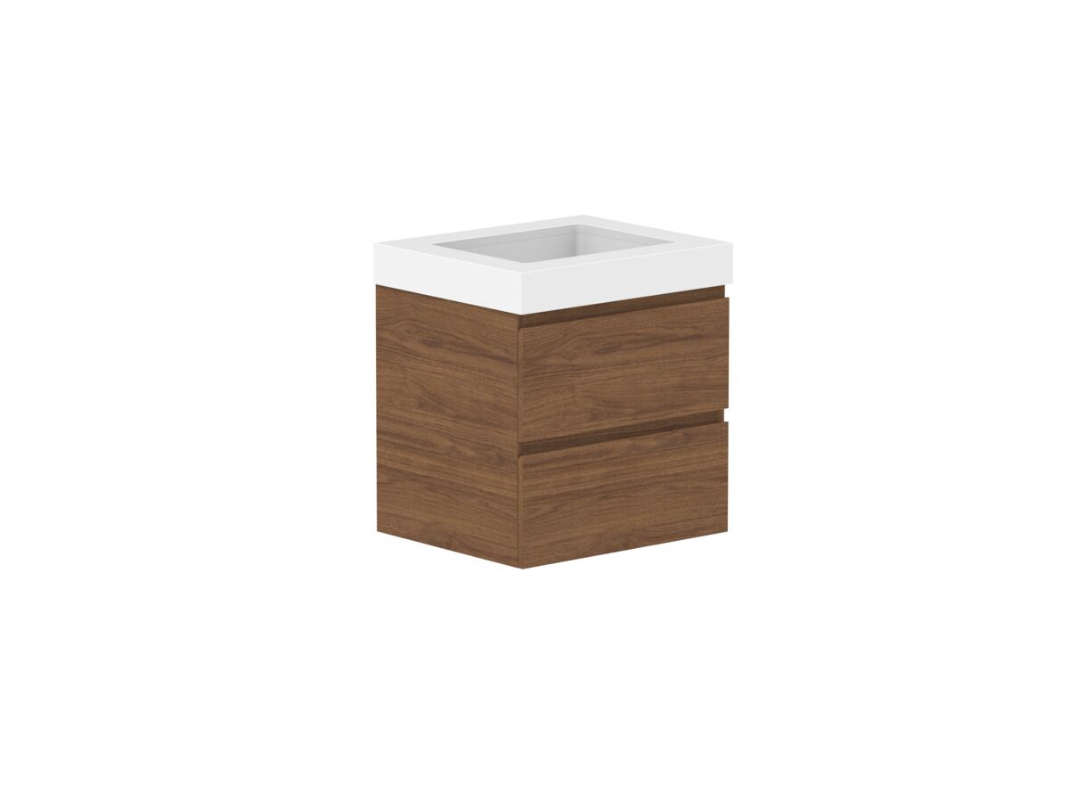 Reece Posh Domaine Plus All Drawer Twin 600mm Wall Hung Vanity Centre Basin 90mm Durasein Top