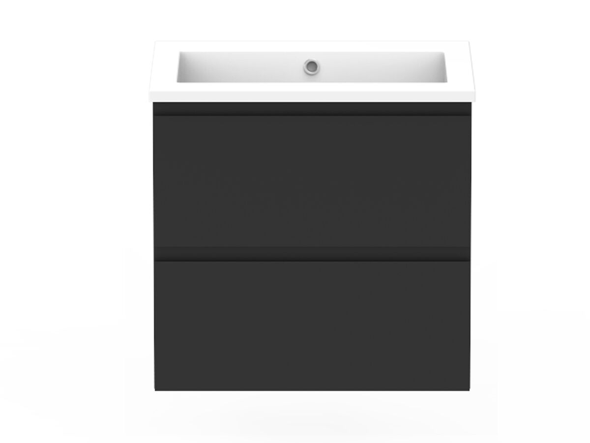reece Posh Domaine Plus All Drawer Twin 600mm Wall Hung Vanity Centre Basin Cast Marble Top