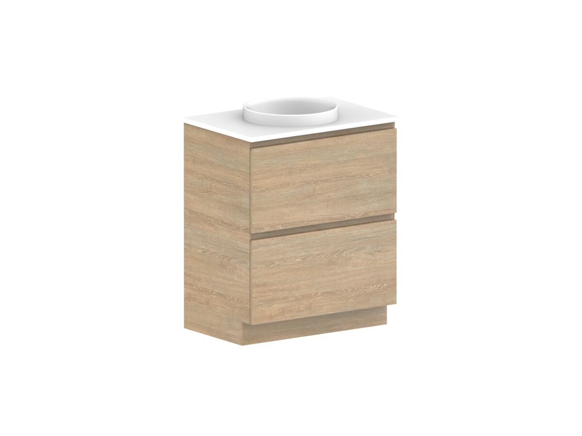 Reece Posh Domaine Plus All Drawer Twin 750mm Floor Mounted Vanity Centre Basin 20mm Cherry Pie Top